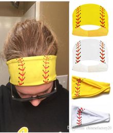 Fashion Softball Sports Sweat Ball Headbands Girls Yoga Fitness Women Hair Accessories Prints Bandannas Wide Running Baseball Hair2899685