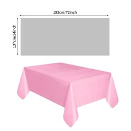 Disposable Tablecloth 137x183cm White Red Blue Birthday Wedding Tablecloth PE Foil Waterproof Dining Table Cover for Party