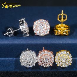 Hot Selling Top Quality Stud Earring Pass Diamond Tester Screw Back Hip Hop 10k 14k Solid Gold Earrings Moissanite Jewelry