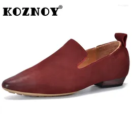 Casual Shoes Koznoy 2cm Women Flats Artistic Cutout Cow Suede Genuine Leather Summer Point Toe Luxury Oxfords Soft Comfy Spring Fashion