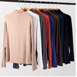 Women's Polos Half Turtleneck Bottoming Shirt Women 2024 Spring Autumn Fashion Long-Sleeved Solid Color Modal T-Shirt Slim Wild Top