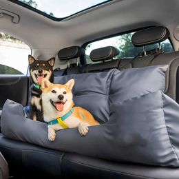Dog Car Seat Covers Large dog car rear seat bed with belt travel booster pet H240531