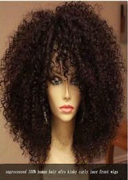 100 Human Afro Kinky 3c 4a 180 250 Dichte Spitze vor der Perücke HD Schweizer lockiges Haar für schwarze Frauen 18 -Zoll -Schiffsdiva14829803