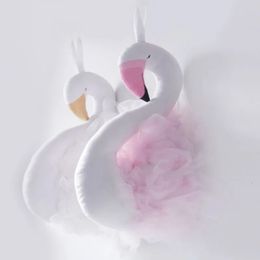 Cute Love Ins Crown plush Swan Wall Art Hanging Flamingo Doll Stuffed Toys Animals Head Decor Kids girls Nursery Room 240530