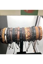 20Pcs Lots Vintage Mens Genuine Leather Surfer Bracelet Cuff Wristband Fashion Jewellery Gift Mixed Style Bracelet Bvh4H8986012