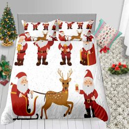 Bedding Sets Merry Christmas Santa Claus Set Fashion Duvet Cover Single Double King Size Holiday Gifts Bed Sheet