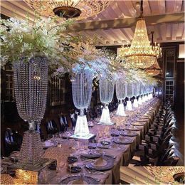Other Festive & Party Supplies Wedding Centrepieces Table Decoration Props Tall Upscale Crystal Bead Curtain Cited Candlestick Welcome Dhvep
