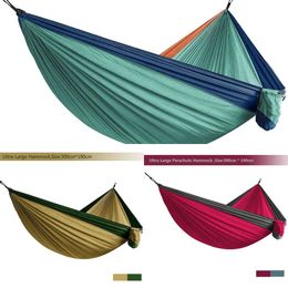 Hammocks Ultra-Large Light weight Parachute Hammock Camping Survival Garden Hunting Leisure Hamac Travel Double Person Hamak Ramac H240530 OKX9