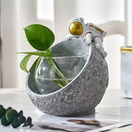 Vases Modern Home Decoration Accessories Creative Resin Hydroponic Vase Figure Model Desktop Storage Basket
