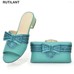 Casual Shoes Italian Ladies And Bags To Match Set Decorated With Rhinestone Slingbacks Low (1cm-3cm) Luxury Women Designers