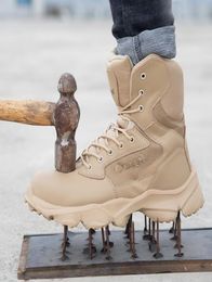 Men Boots Waterproof Safety Shoes Security Steel Toe Cap Military Boots Working Steel Toe AntiSmashing Men039s Work Boots Size7714435