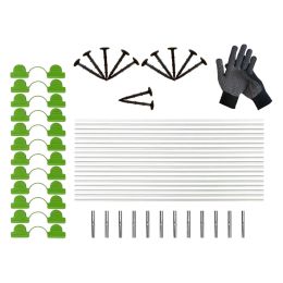 Greenhouse Hoops Set with Connectors Clamps Gloves Garden Hoops Planting Tunnel for Garden Netting Row Cover Raised Beds