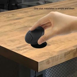 Desk Hole Cover Waterproof Adjustable Office Table Cable Grommet 50mm Black