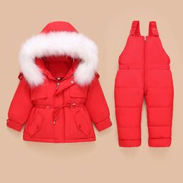 Clothing Sets Autumn Winter Children Clothing Sets Cotton-Padded Jacket Plus Velvet Baby Clothes Boy Girl Warm Kids Suit Hoodies Pants 2Pcs WJNHNT03278