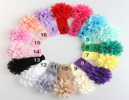 baby chiffon flower headband kids headwear elastic crochet hairbands hair accessories soft stretchy children hair band solid color8562490