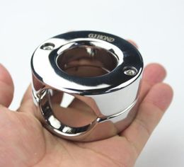 9 Sizes Cockrings Scrotum Pendants Stainless Steel Penis Stretching Weight Bearing Practice Cockring Testicle Ring Three Hole Pend7653474