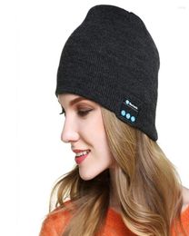 Winter BluetoothCompatible Earphone USB Rechargeable Music Headset Warm Knitting Beanie Hat Cap Wireless Sport Headphone4122409