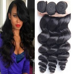 Loose Wave Human Hair Bundles 3 Bundle Hair Weaves Brazilian Peruvian 830 Inches Silky Weave3830909