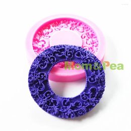 Baking Moulds Mom&Pea 0761 Flower Hoop Shaped Silicone Mold Cake Decoration Fondant 3D Food Grade