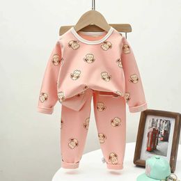 Pyjamas 1-12T Toddler Kid Baby Boy Girls Clothes set Print Cotton Pyjamas set Long Sleeve Top Pant suit Sleepwear Soft Infant Outfit set Y240530