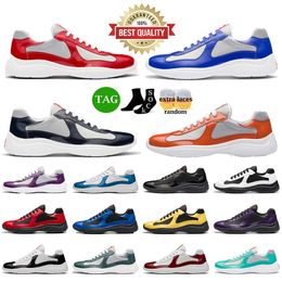 Top quality designer Shoes sneakers americas cup men shoes patent leather comfortable fashion mens casual mesh womens nylon black outdoor trainers luxury Size 38-46