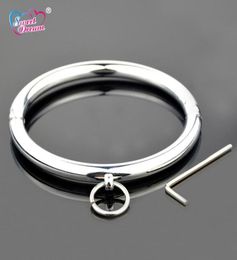 Sweet Dream 115mm Metal Stainless Steel Dog Neck Collar Slave BDSM Bondage Key Neck Cuff Adult Women Sex Toys for Couples LF102 Y6767487