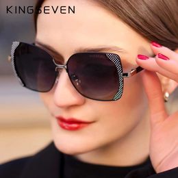 Sunglasses KINGSEVEN Design Polarized Gradient Lens Sunglasses For Women Butterfly Style High Quty Sun Glasses Fashion Ladies Eyewear G240529
