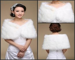 Bridal Wraps fur Winter Bridal Shawl Wraps Warm Long Wide Pearl Faux Fur for Wedding Shrug Cape Shawl 2018 Cheap In Stock Coat for6600705