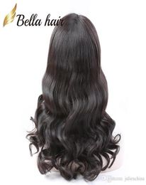 Parrucche di capelli umani vergini brasiliani parrucche in pizzo anteriore parrucche a pizzo pieno con peli per bambini onda ondulata per donne nere Bella Hair8503736