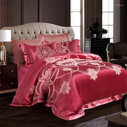 Bedding Sets 2024 Jacquard Bedsheet Set Quilt/Duvet Cover Bed Pillowcase Luxury Queen King Size 4Pieces