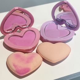 Love Heart Monochrome Blusher Palette Cream Smooth Cheek Tint Mud Blush Matte Cute Pink Purple Orange Rubor Korean Dupes Makeup