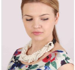 Multiple Layer String Faux Choker Statement Beaded Necklaces Fashion Pearl Necklace Jewellery Christmas Gift4072473