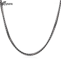 Black Box Chain 3mm Trendy Necklace For Men High Quality Mens Boys Jewelry Whole Aluminium Alloy 3 Size N204G13610584