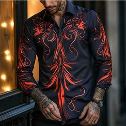 Men's Casual Shirts Mens shirt lapel casual sports comfortable and light outdoor strt high-quality material HD pattern 2024 new mens tops Y240529