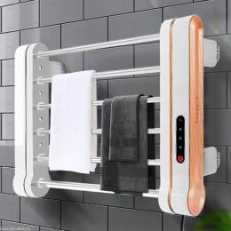 Bathroom Electric Towel Rack Smart Heated Towel Radiator With UV Lamp Thermostatic Automatic Towel Warmer Heater Rail 110/220V