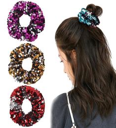 Sequin Scrunchie Glitter Hair Ties Girls Ponytail Holders Rope Elastic Hair Bands Scrunchies for Women Hair Accessories 50pcs4710426