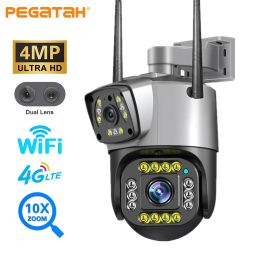 IP Cameras 4MP Wifi 4G PTZ Camera HD Dual Lens 10X Zoom Outdoor Security AI Human Detect Night Vision Surveillance CCTV 230922