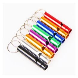 Dog Training Obedience Aluminium Whistle Outdoor Hiking Cam Survival With Key Chain Whistles Sn775 Drop Delivery Home Garden Pet Suppli Otduy