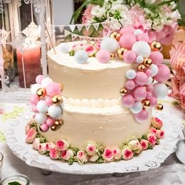 20Pcs Blue Pink Balls Cake Topper 2-4cm DIY Birthday Cupcake Topper Decorations Gold Cake Topper Balls Baby Shower Wedding Decor