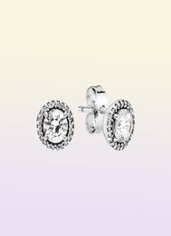 Classic Elegance Stud Earrings Authentic 925 Sterling Silver Studs Clear Cz Fits European Style Studs Jewelry Andy Jewel 296272CZ8305554
