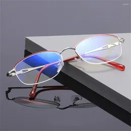 Sunglasses Women Metal Classic Half-Frame Far Sight Eyewear Reading Glasses Presbyopia Eyeglasses Anti Blue-Ray