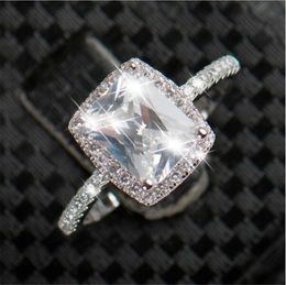 Eternity 925 Silver Ring 3 carat Element Diamond Emerald Gemstone Rings For Women Wholesale Wedding Engagement Jewelry