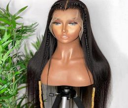 Soft Black Colour Long Silky Straight Lace Front Wig For Women With BabyHair High Temperature Daily Wear Deep Wave Glueless 180Dens1324965