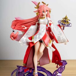 Action Toy Figures Genshin Impact Figure Yae Miko Nilou Keqing 26cm Kawaii Hentai Anime Action Character Sexy Girl Series Doll Gift Toy T240531