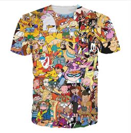 WholeNewest Fashion MensWomens Summer Style Cartoon Totally 90s Funny 3D Print Casual TShirt DXR00715643442