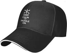 Ball Caps Keep-Calm-and-Paddle-On-Baseball-Cap Mens Vintage Snapback Hats Trucker Dad Hat Black