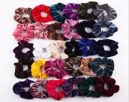 Baby Headbands Girls Solid Color Velvet Elastic Ring Hair Ties Accessories Fashion Ponytail Holder Hairband Rubber Band Scrunchies9171040