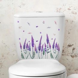 Wallpapers 20 30cm Plant Flower Lavender Toilet Sticker Living Room Bedroom Study Bathroom Home Decorative Wall Ms7041
