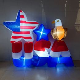 Patriotic Independence Day Inflatable Toy 4th Of July American Festival Outdoor Led Light Inflatable Uncle Sam Model Decoration