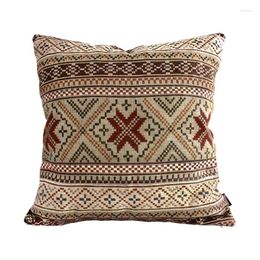 Pillow Jacquard Chenille Decorative Throw Covers Vintage Cover Burgundy Pillows Case Sofa S For Home Bed 50x50 Cm